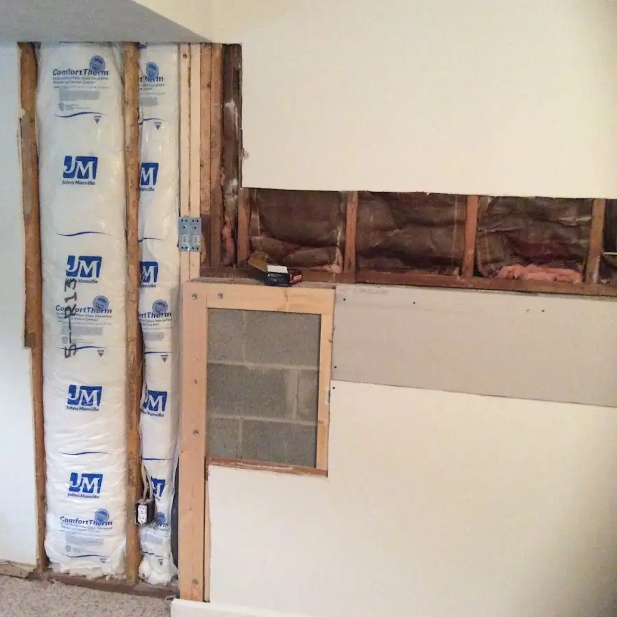 Wall insulation replacement during Basement Flood Cleanup in Big Spring